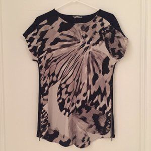 NWOT - M&S Black and White Patterned Top